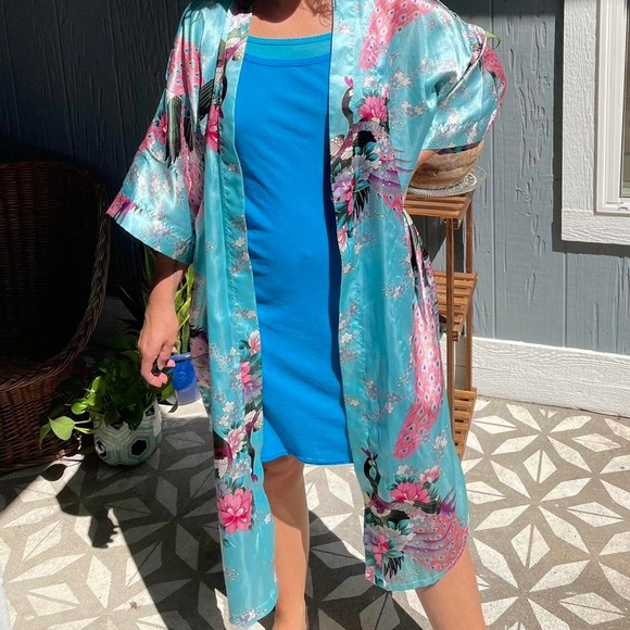 Sam Well Peacock Robe *missing belt* - Picture 1 of 6